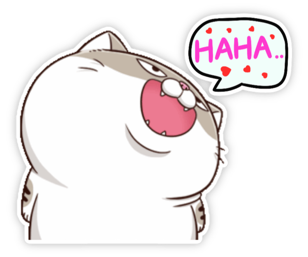 sticker mèo bụng bự ngộ nghĩnh 