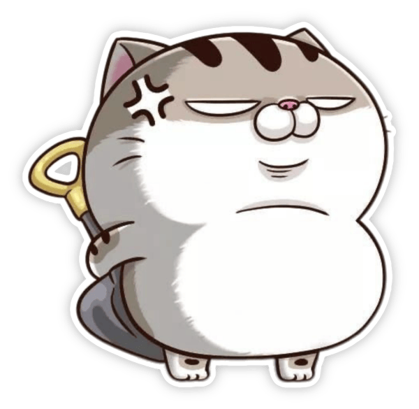 sticker mèo bụng bự đáng yêu 