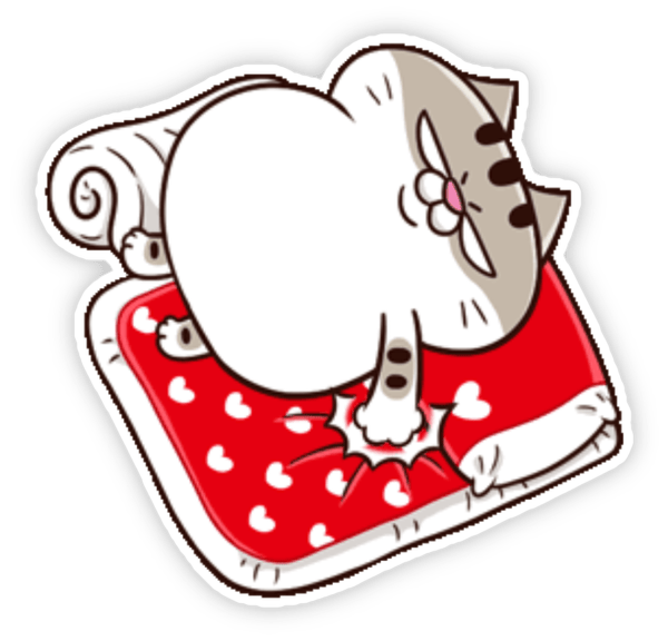 sticker mèo ami chibi bụng bự 