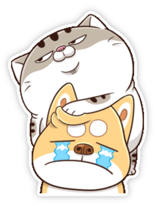 sticker mèo ami nằm ngửa bụng bự 