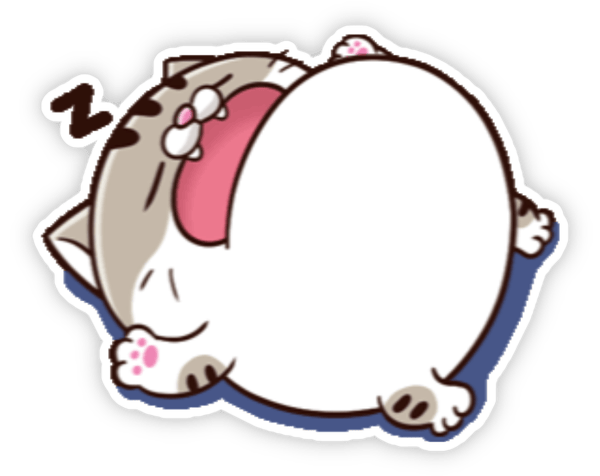 sticker mèo ami phiên bản bụng bự 