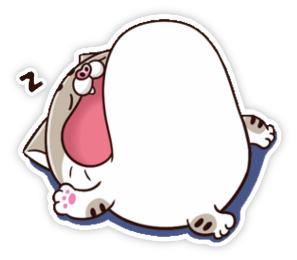 sticker mèo ami bụng tròn cực dễ thương 