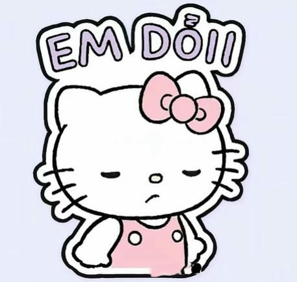 Sticker Hello Kitty messenger hoạt hình dễ thương