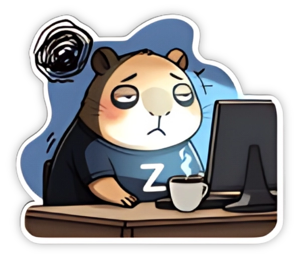 Sticker Zapy công sở buồn ngủ