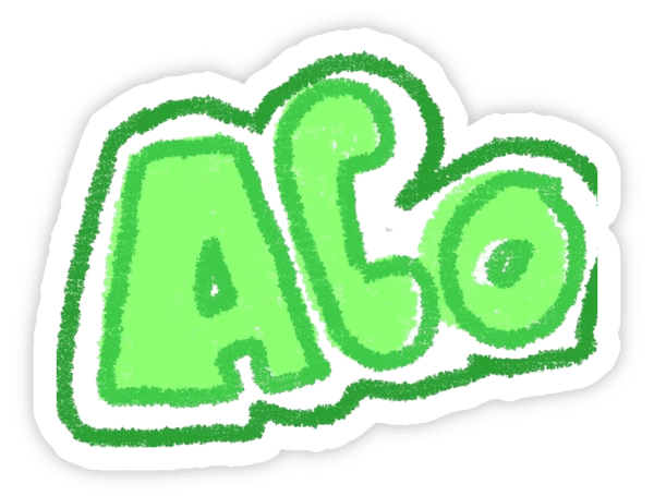 sticker alo phong cách hoạt hình hình sticker alo siêu cute 