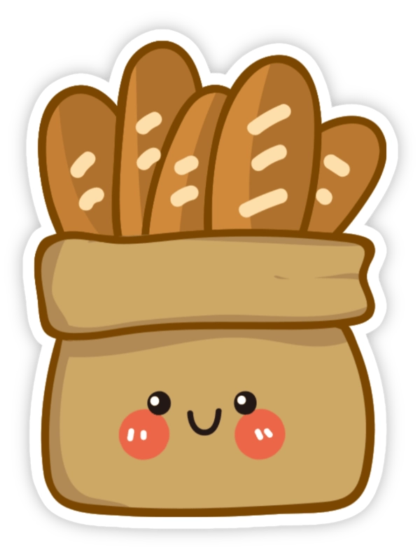 sticker bánh mì dễ thương