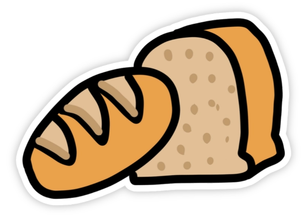 sticker bánh mì dễ thương cho bé