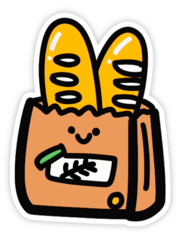 sticker bánh mì hoạt hình