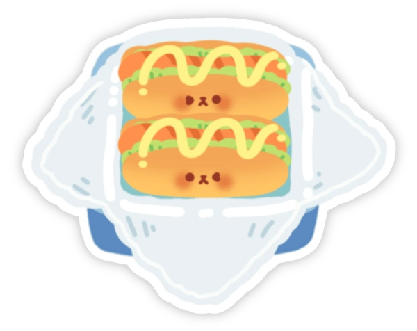 sticker bánh mì dán laptop