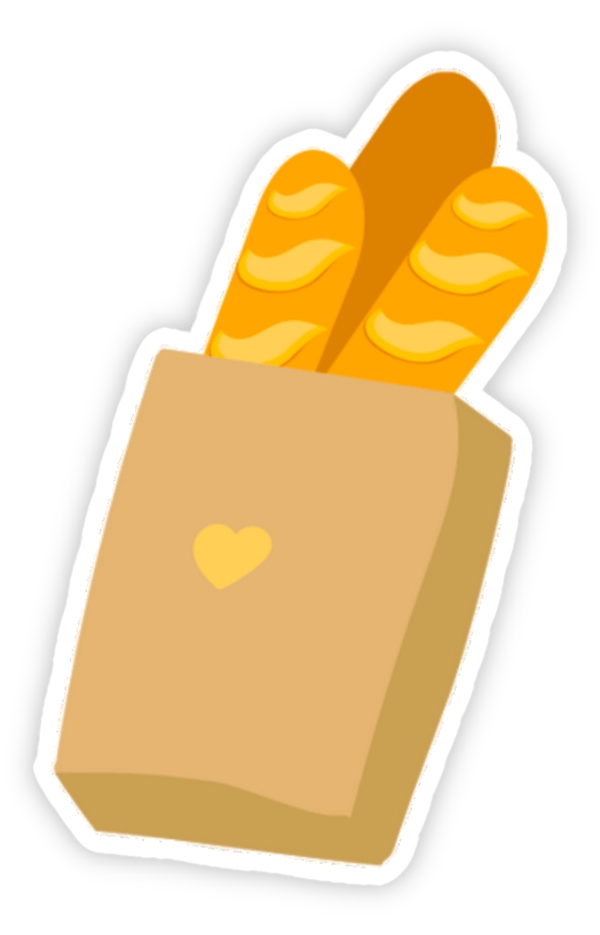 sticker bánh mì cute