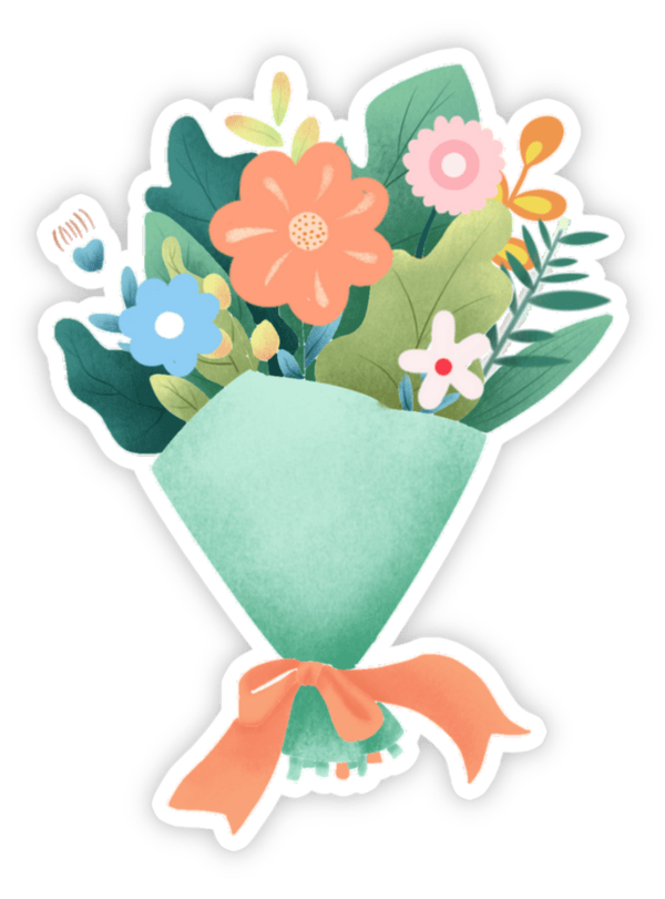 Sticker bó hoa dễ thương