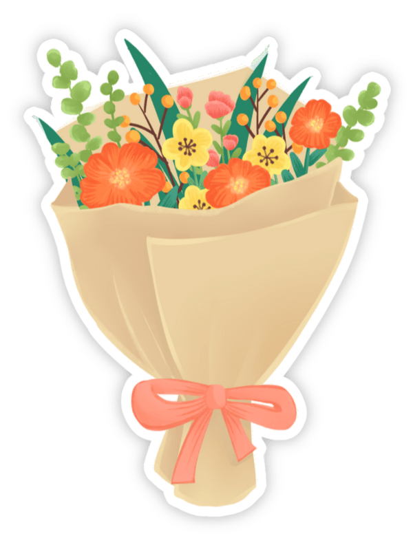 Sticker bó hoa đẹp mắt