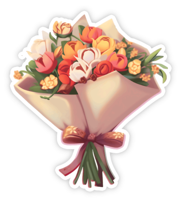 Sticker bó hoa lãng mạn