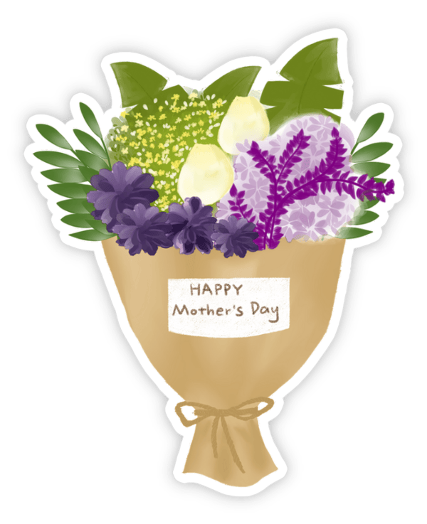 Sticker bó hoa phong cách hiện đại