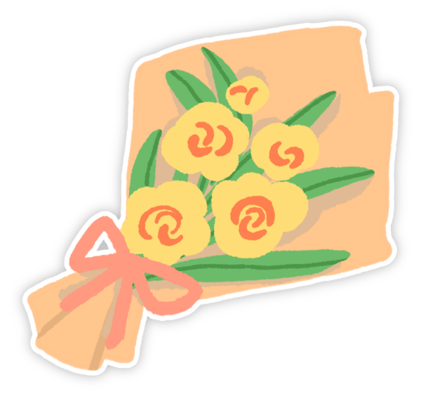Sticker bó hoa trang trí