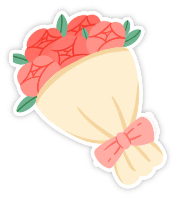 Sticker bó hoa vector