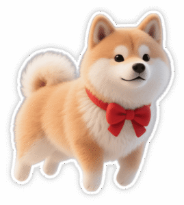 hình vẽ sticker chó shiba đáng yêu