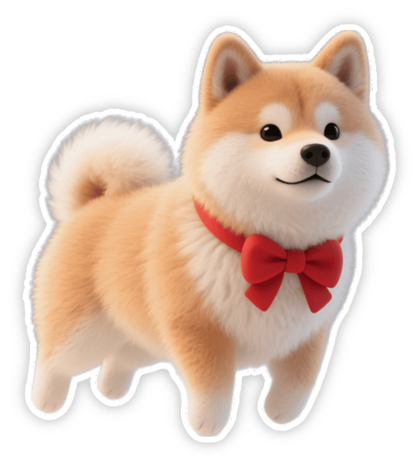 hình vẽ sticker chó shiba đáng yêu