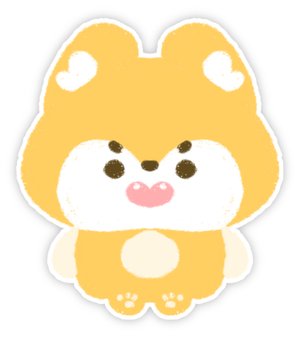 sticker động chó shiba ngộ nghĩnh 