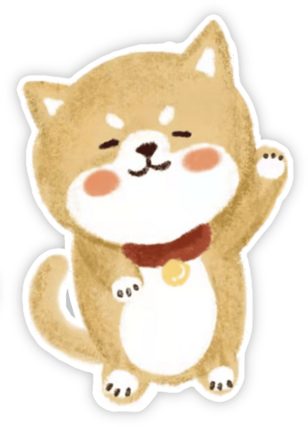 ảnh sticker dễ thương chó shiba ngáp ngủ 