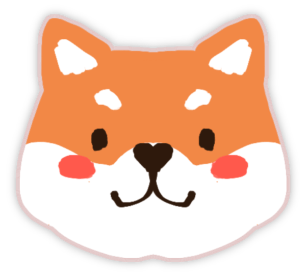 nhãn dán chó shiba cute phong cách Hàn 