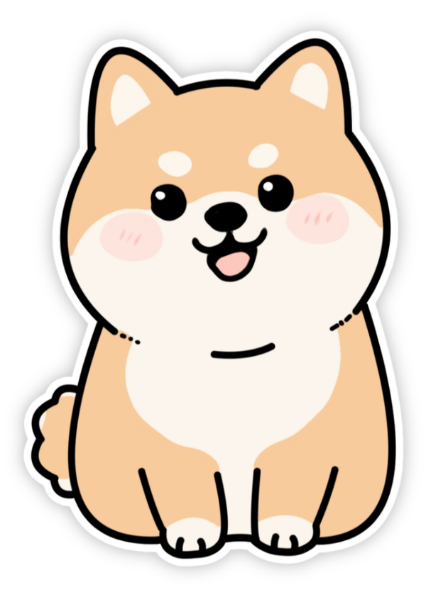 nhãn dán chó shiba chibi 