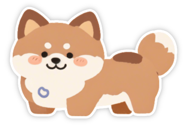 ảnh sticker chó shiba mặt buồn 
