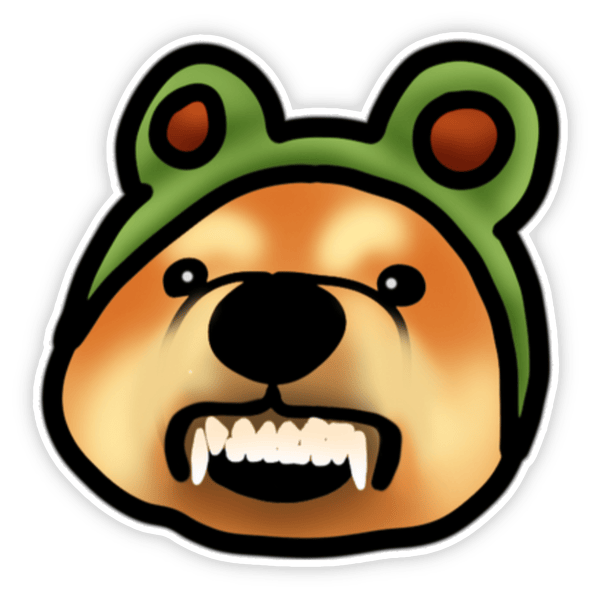 nhãn dán sticker chó shiba cười tít mắt 