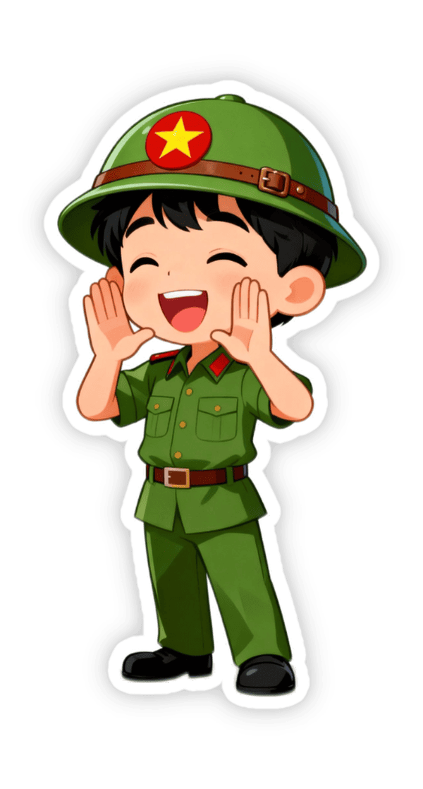 Sticker chú bộ đội Việt Nam đáng yêu