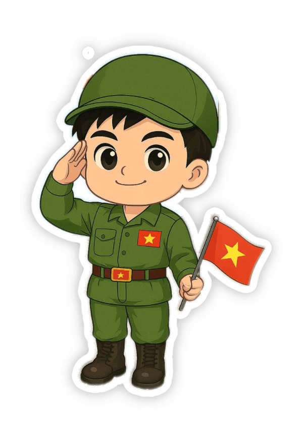 Sticker chú bộ đội phiên bản mini