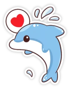 Sticker con cá heo xanh