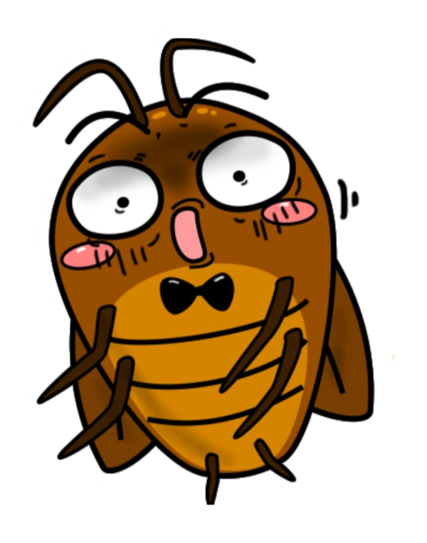 Sticker con gián hốt hoảng