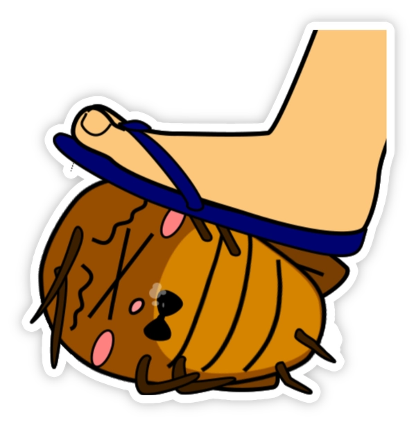 Sticker đạp chết con gián 