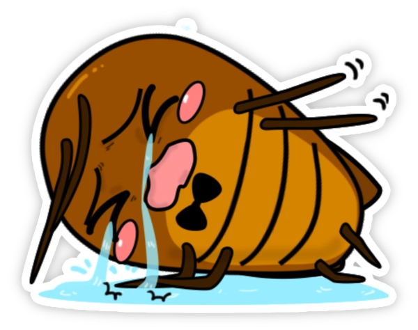 Sticker con gián khóc