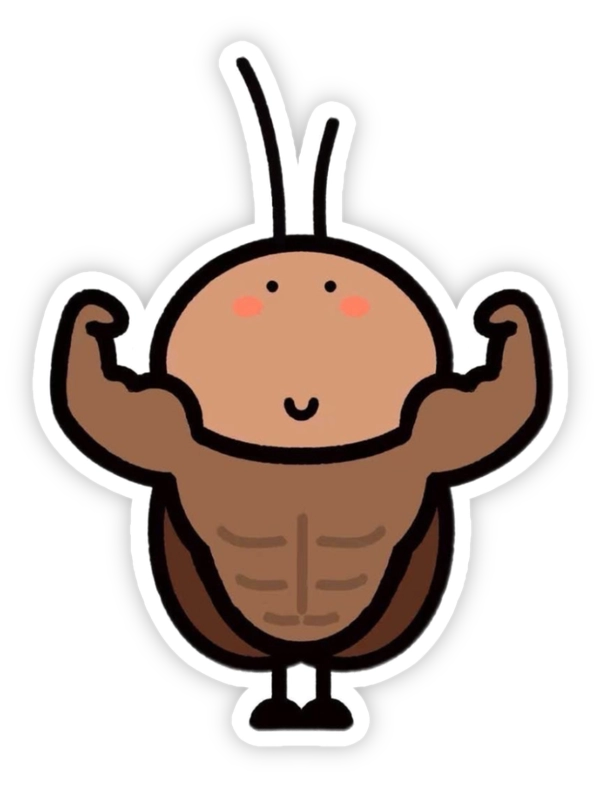 Sticker con gián cơ bắp