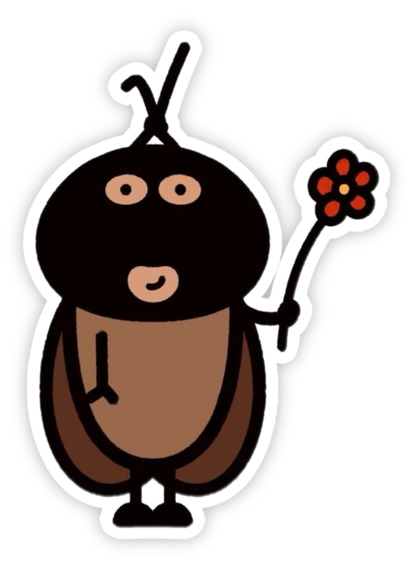 Sticker con gián meme tặng hoa