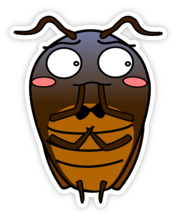 Sticker con gián sợ xanh mặt