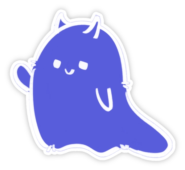 Sticker con ma xanh