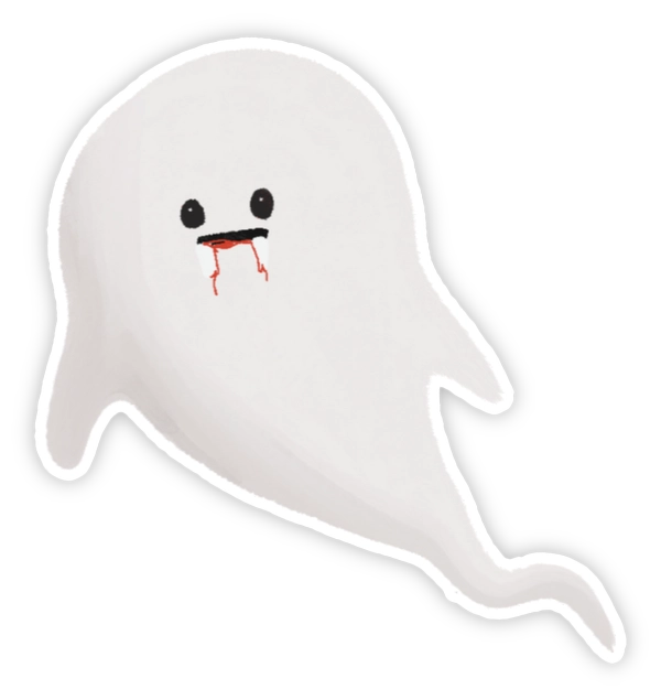 Sticker con ma rỉ máu