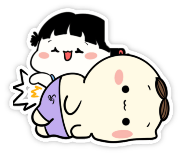 sticker đánh mông tinh nghịch 