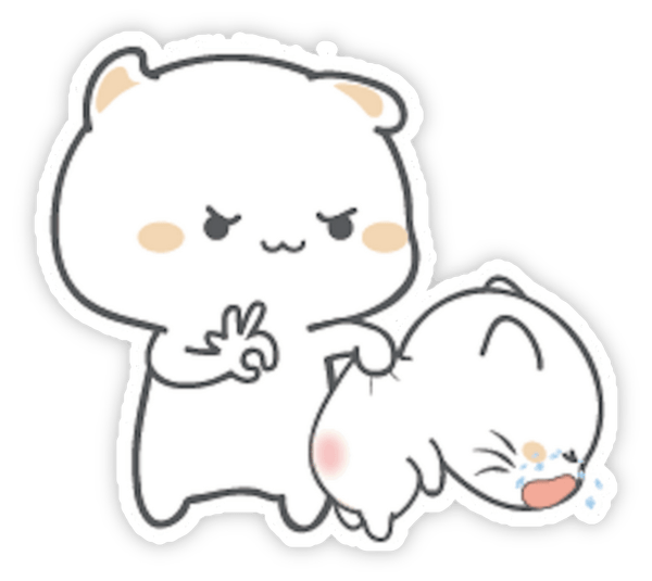 sticker nhân vật đánh mông hài 