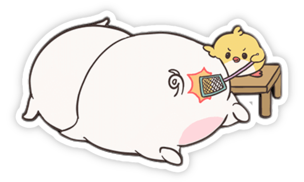 sticker hoạt hình đánh mông cute 