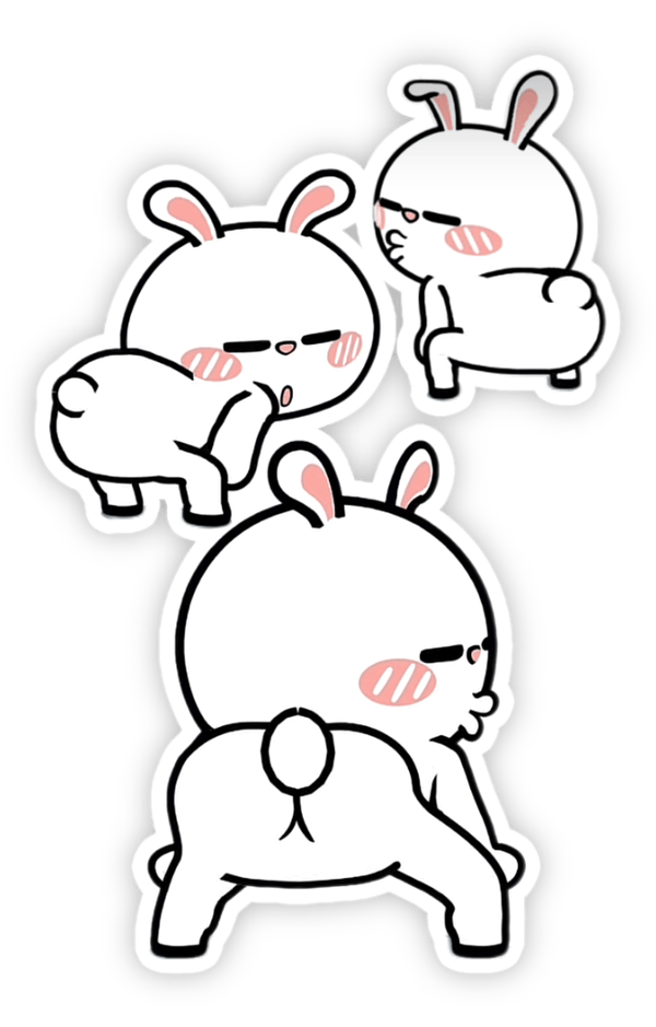 sticker hoạt hình vui nhộn đánh mông 