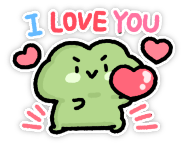 sticker ếch dễ thương màu xanh