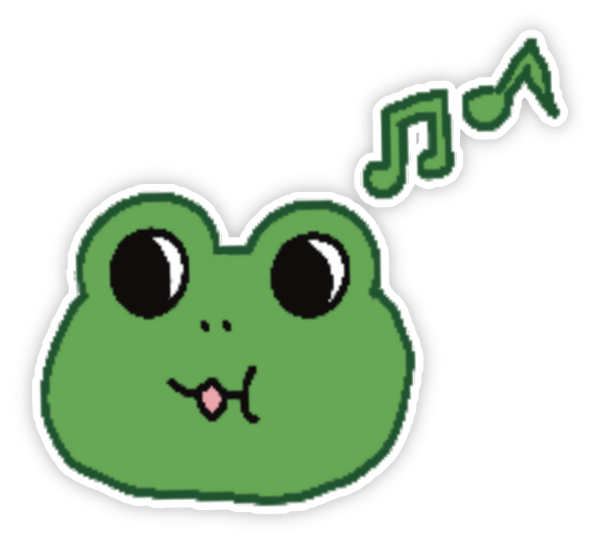 hình dán sticker ếch cute ngộ nghĩnh