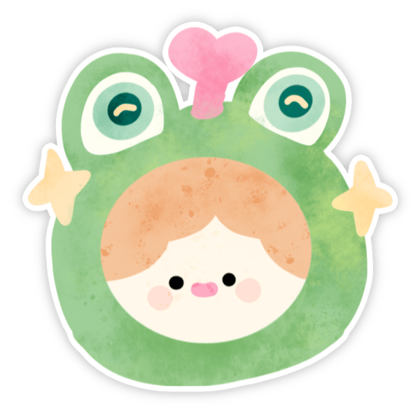 ảnh sticker ếch cute hài hước