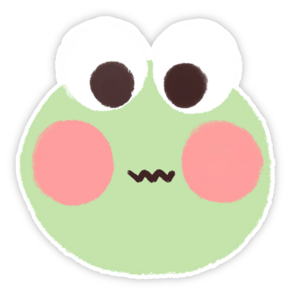 hình ếch xanh cute để làm sticker