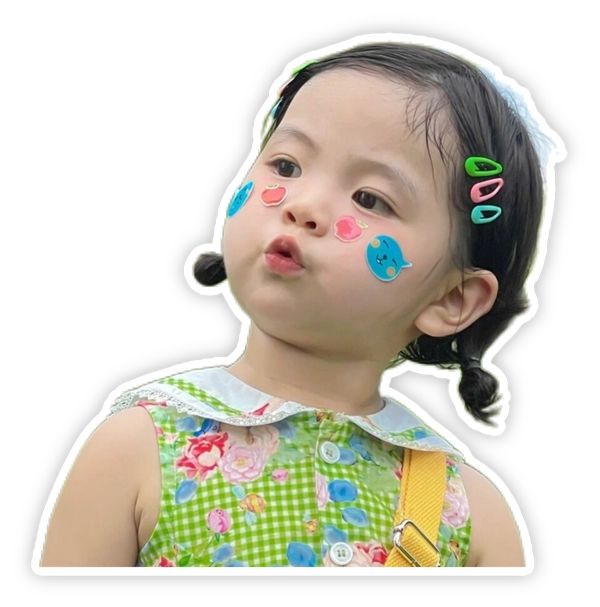 sticker bé gái cute