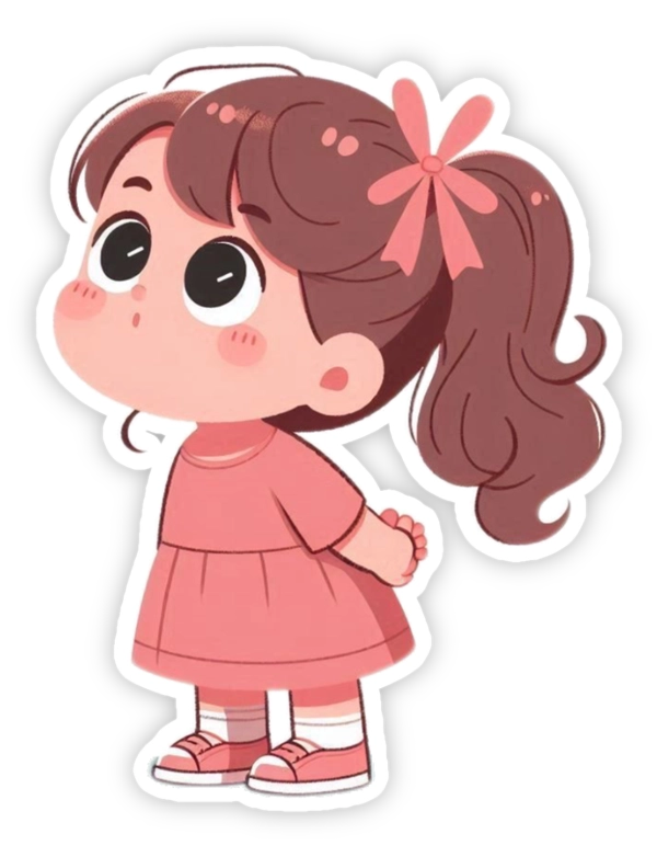 sticker bé gái hoạt hình