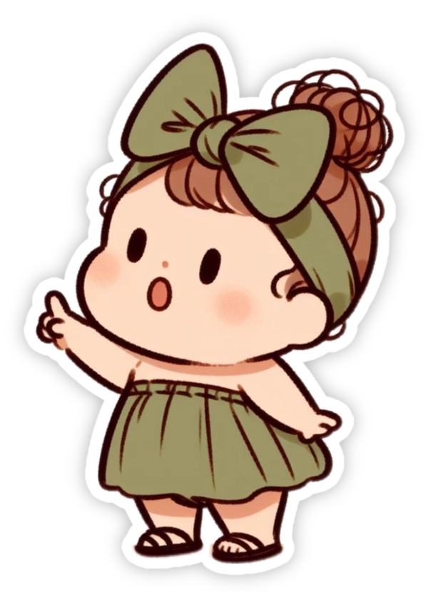 Sticker em bé gái